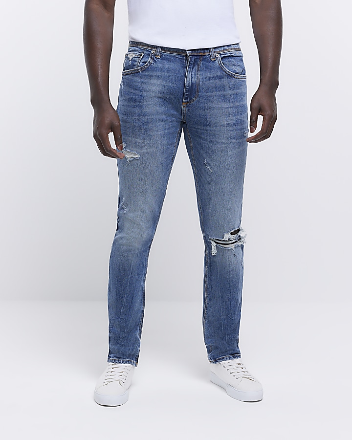 Blue ripped Skinny relaxed fit jeans