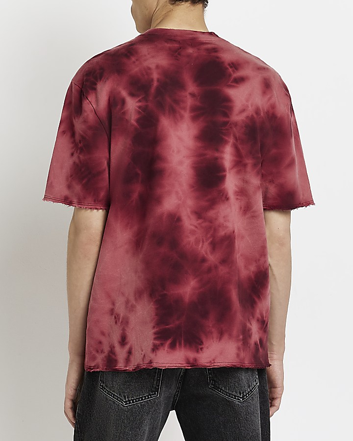 Red Regular fit Tie dye t-shirt