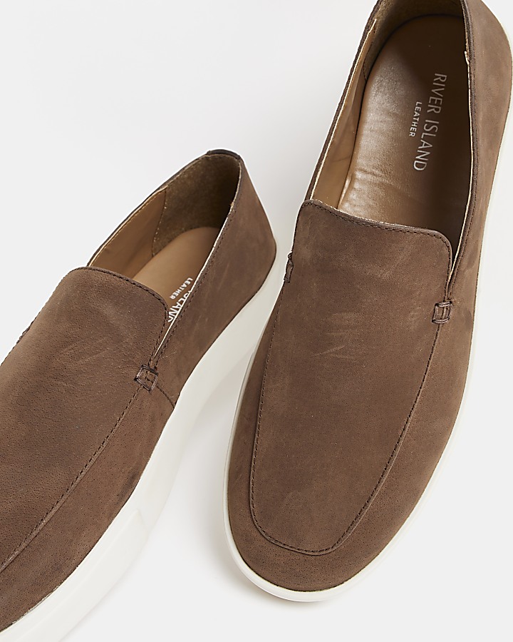 Brown Nubuck Cupsole Loafers