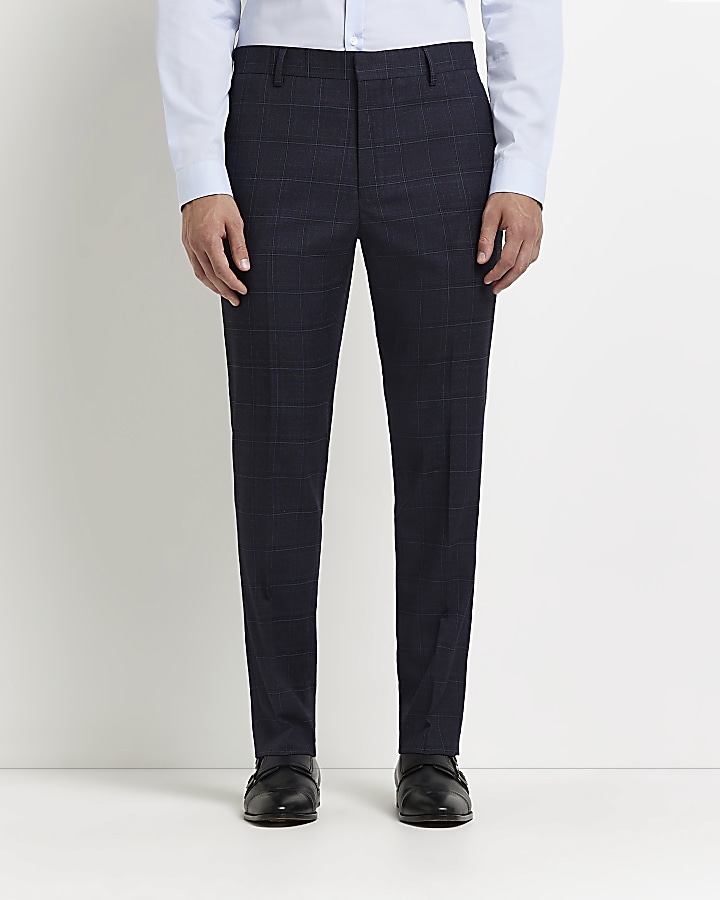 Black and white check best sale trousers mens