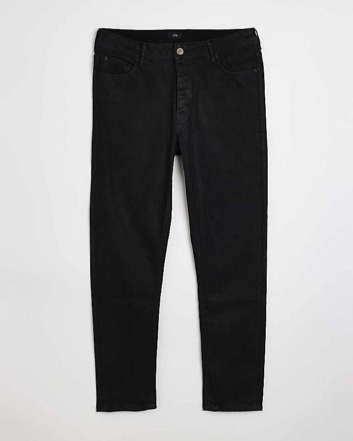 Black Slim fit Coated jeans