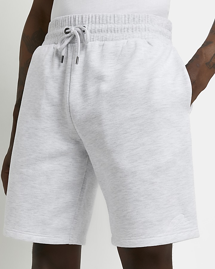 Light grey RI slim fit jersey shorts