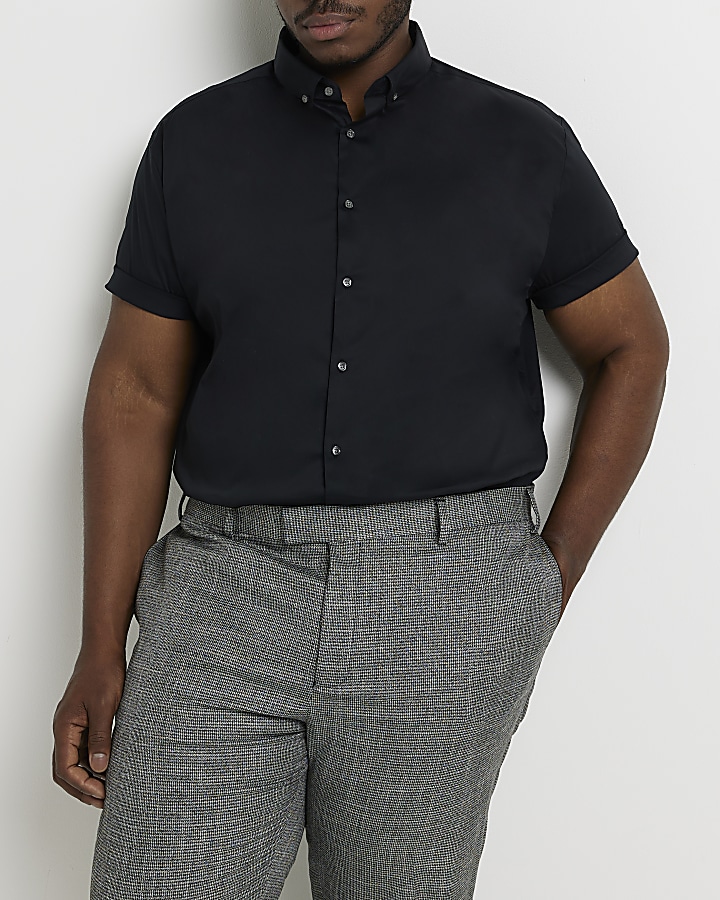 Big and tall hot sale black dress shirt