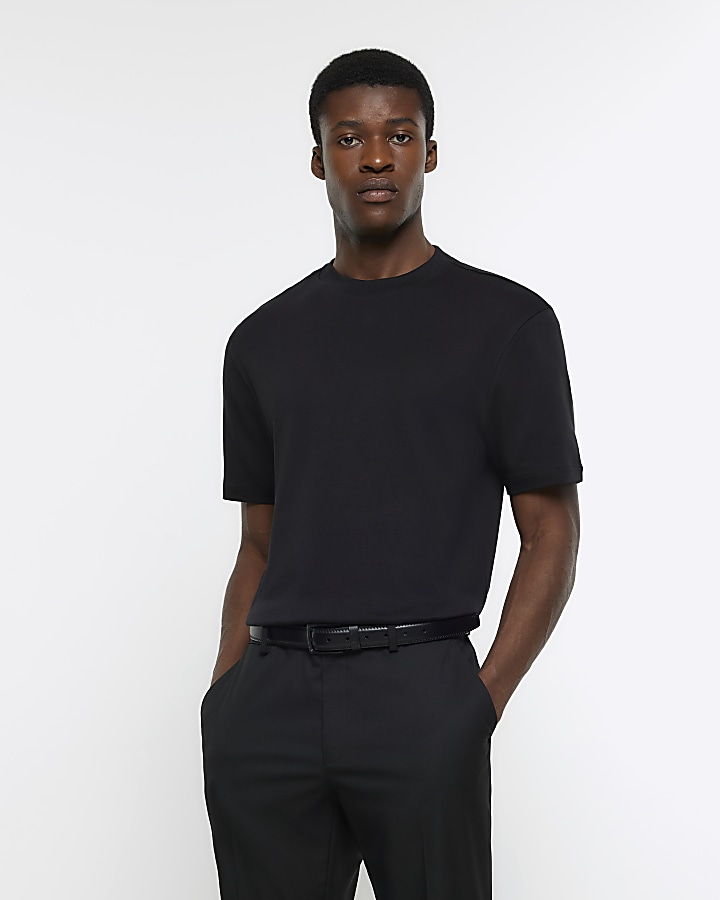 Black RI Studio slim fit high neck t-shirt