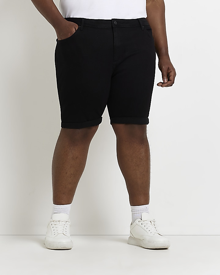 Big and tall on sale black jean shorts