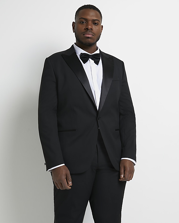 Big and Tall Black Slim Fit Tuxedo Jacket