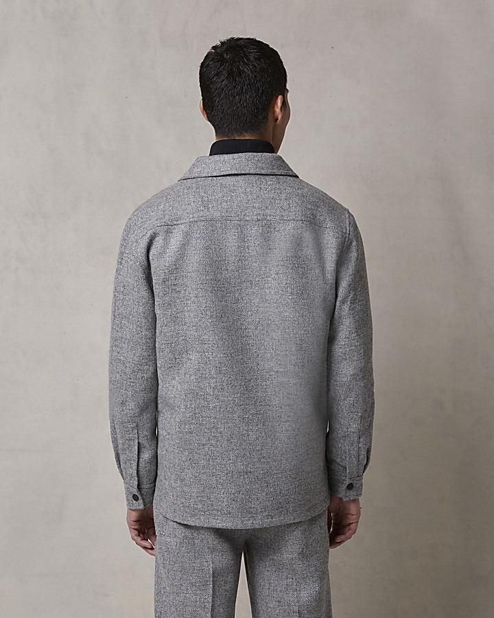 Grey RI Studio regular fit flannel Overshirt