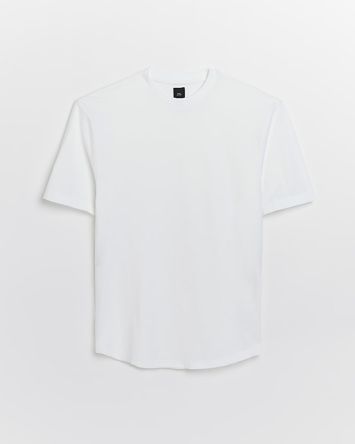 White regular fit Pique t-shirt