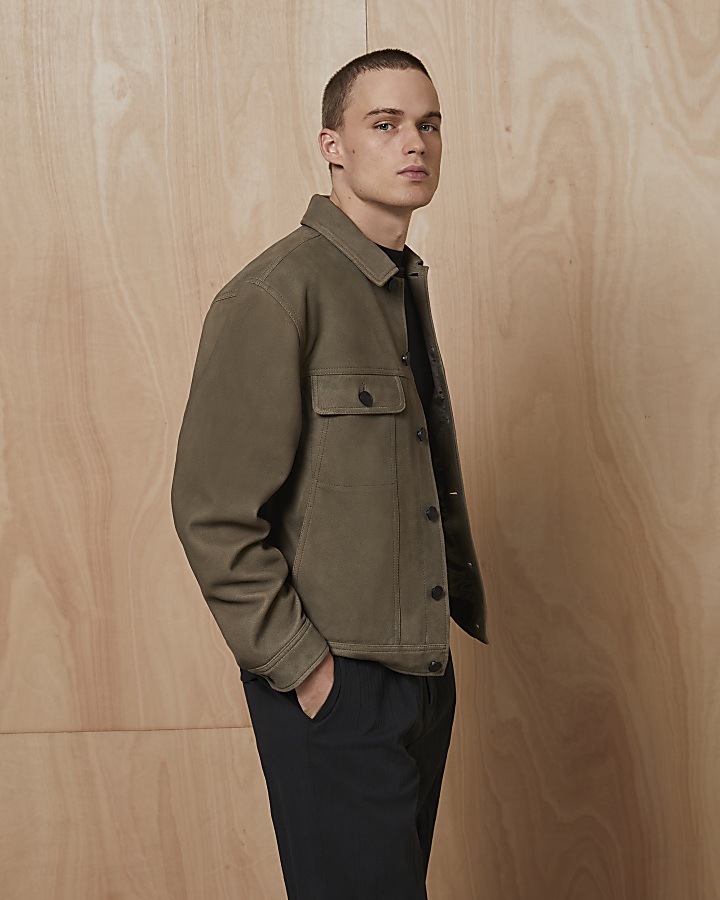 Khaki RI Studio suede jacket