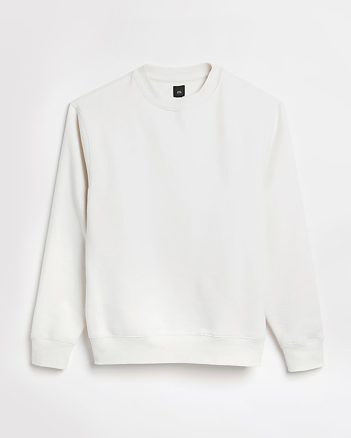 Cream regular fit sweatshirt