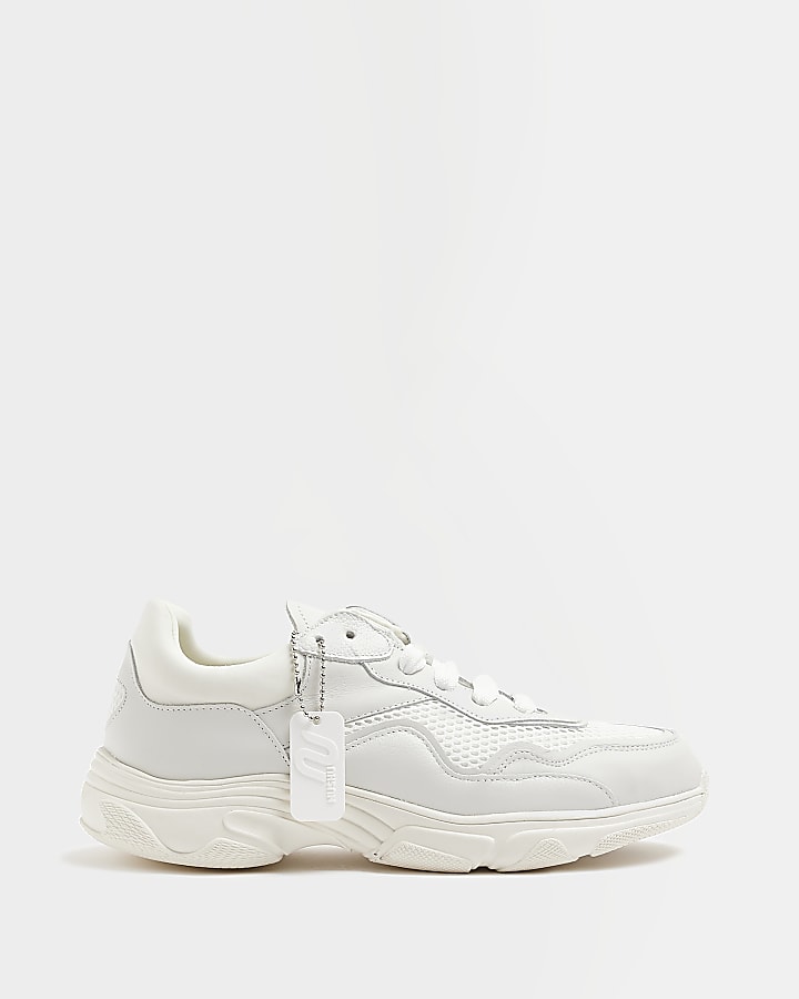 Nushu white leather Trainers | River Island