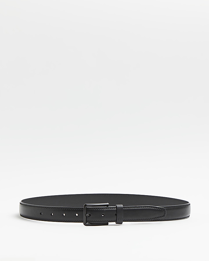 Black faux leather smart belt