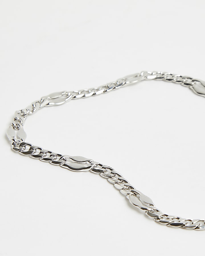 Silver colour chunky chain necklace