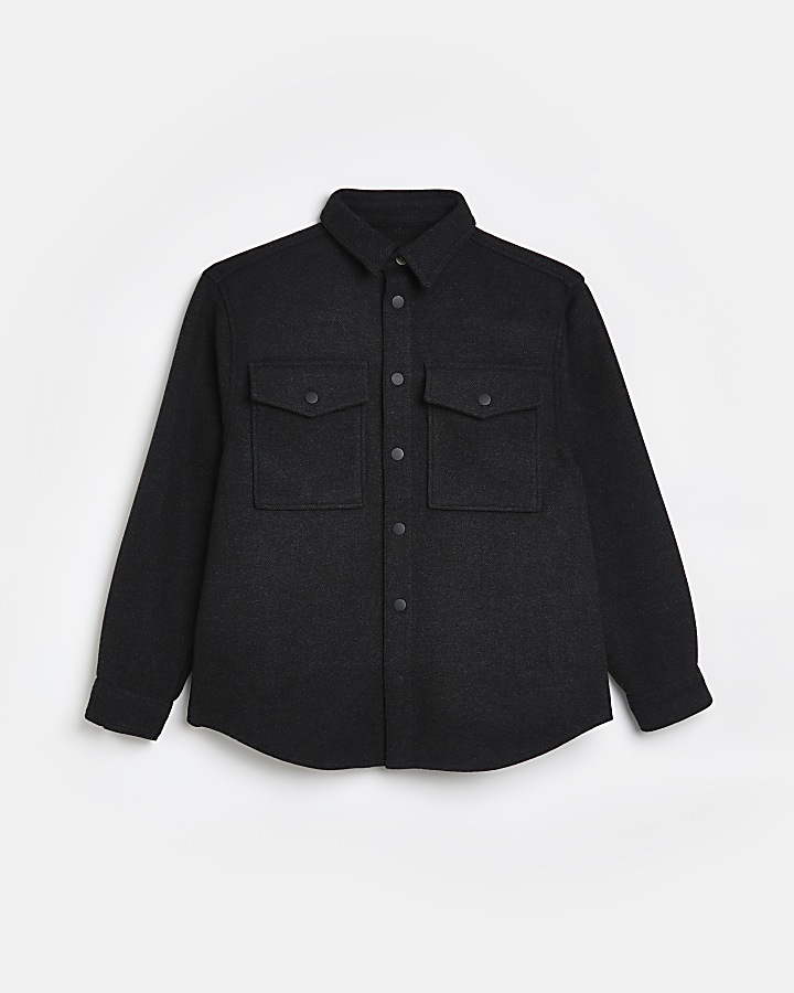 Dark grey oversized fit flannel Overshirt
