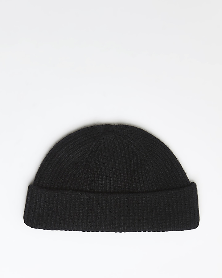 Black RI Studio cashmere beanie hat