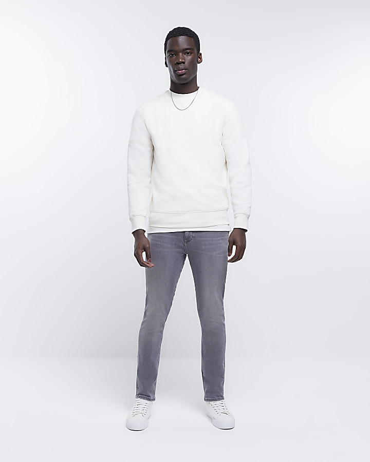 Grey skinny fit jeans | River Island
