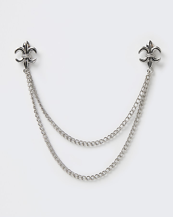 Silver chain collar tip
