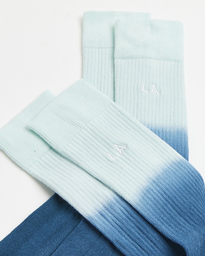 Blue dip dye tube socks 2 pack