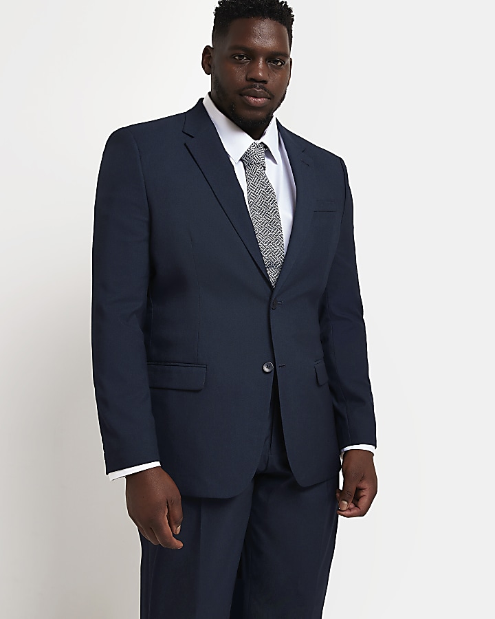 Big & tall navy skinny fit twill suit jacket