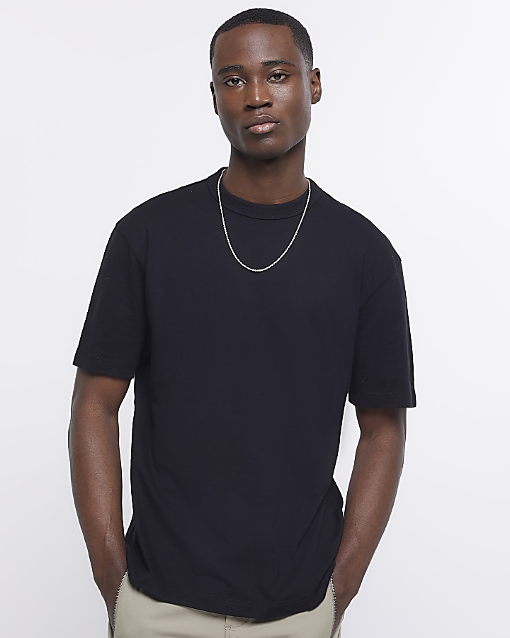 Black regular fit t-shirt | River Island