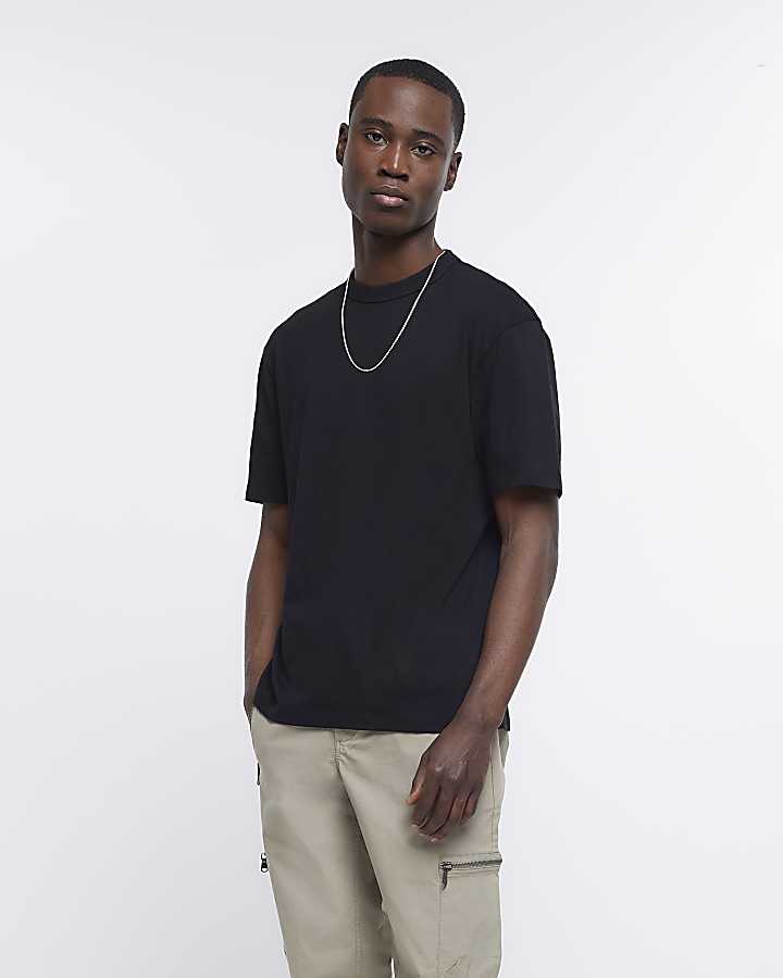 Black regular fit t-shirt | River Island