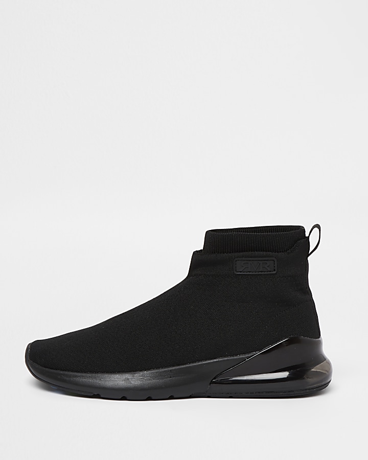 All black outlet sock trainers