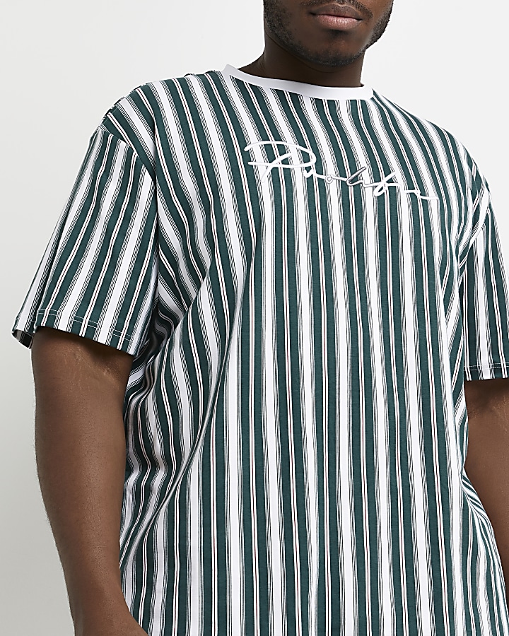 Big & tall Prolific green stripe t-shirt