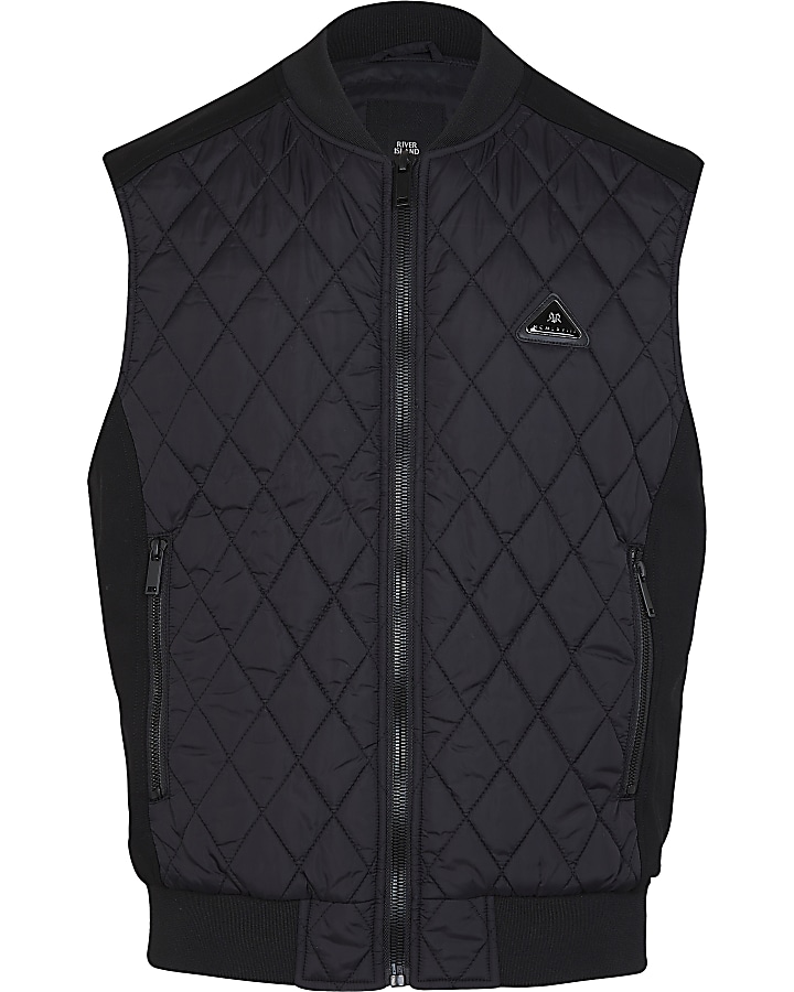 Black diamond quilted gilet