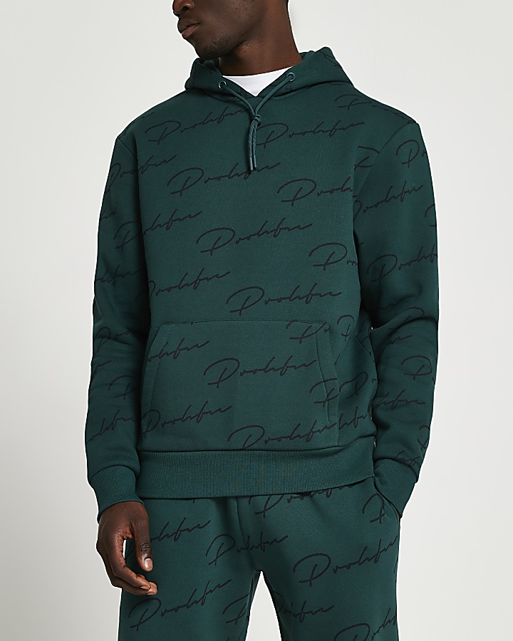 Prolific green monogram hoodie