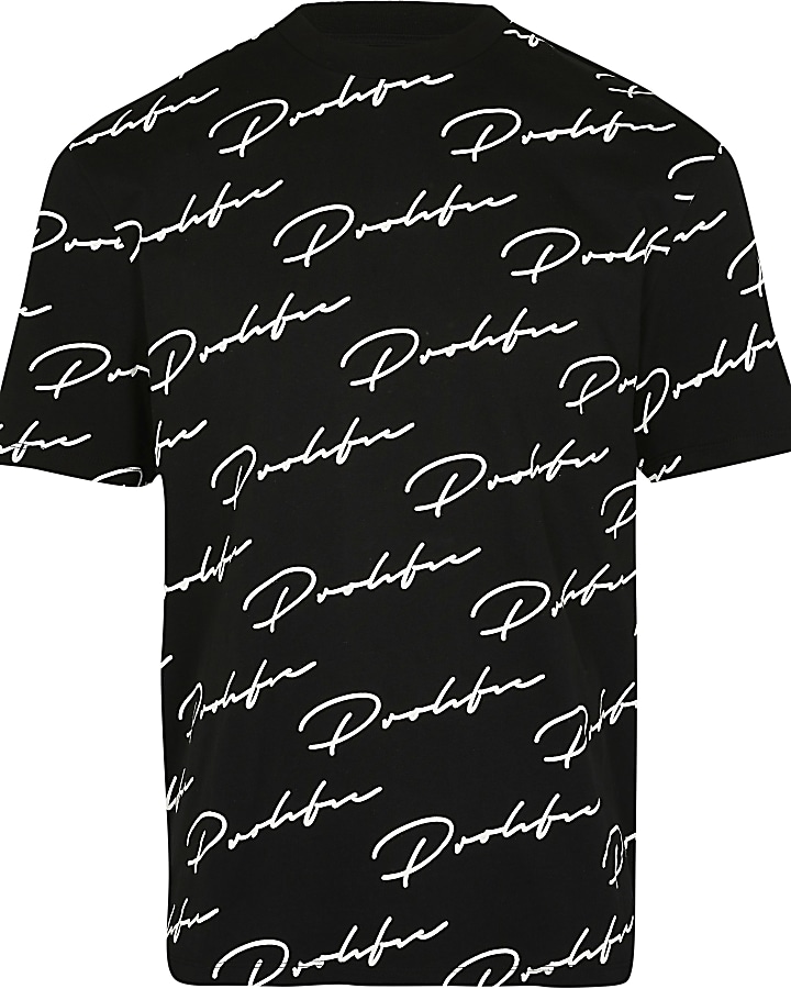 Prolific black monogram regular fit t-shirt
