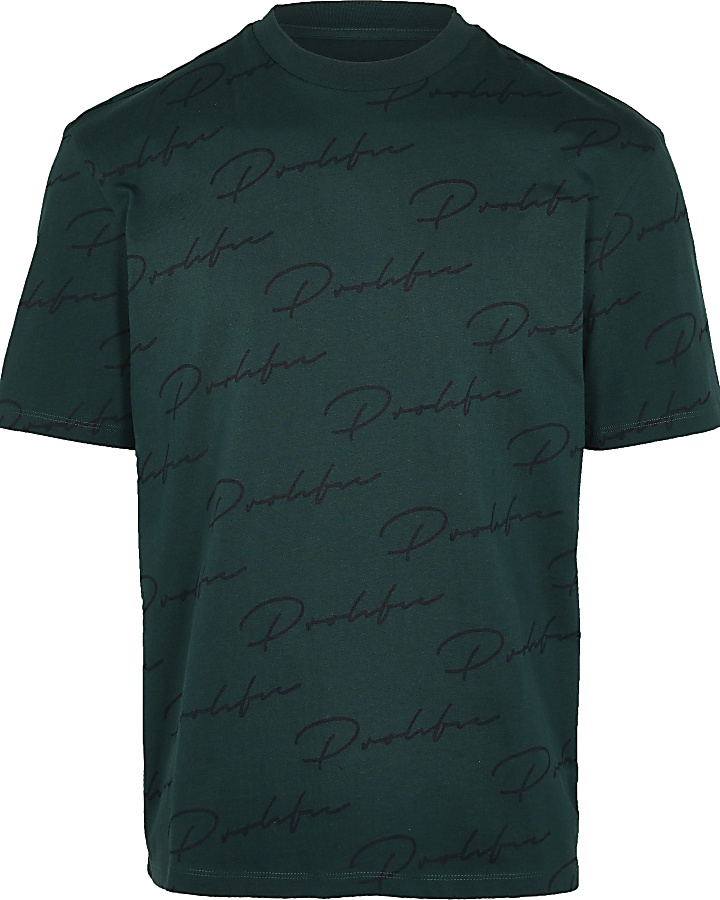 Prolific green monogram regular fit t-shirt