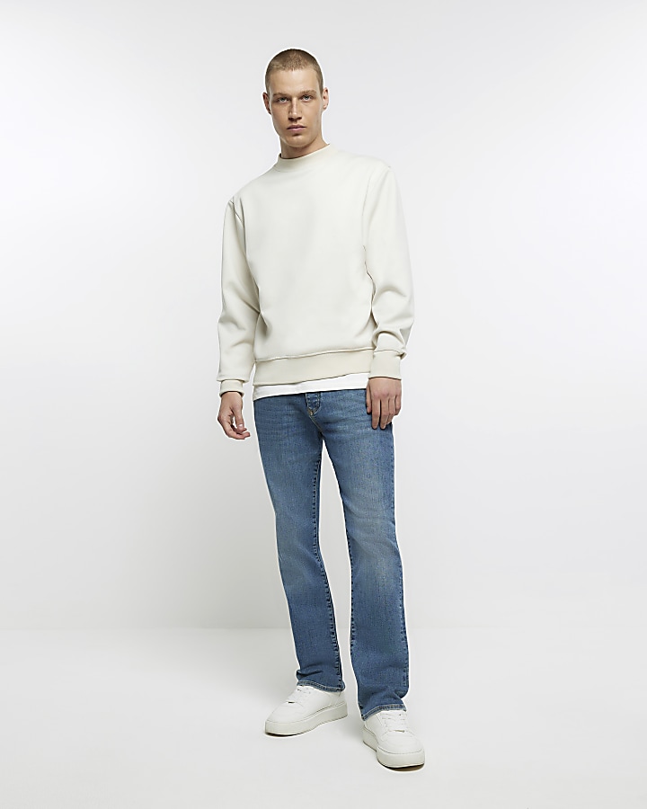 Washed blue bootcut fit jeans | River Island