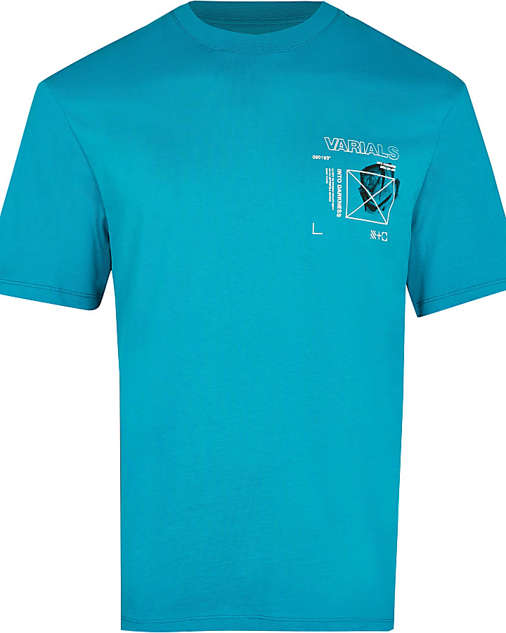 Blue floral graphic t-shirt