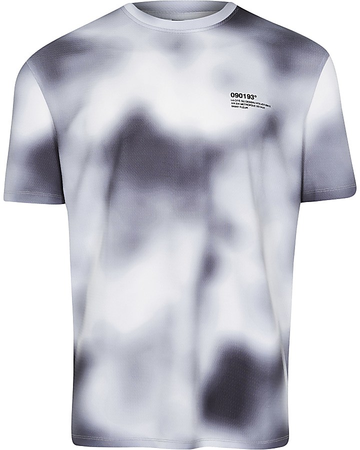 Black blur print short sleeve t-shirt