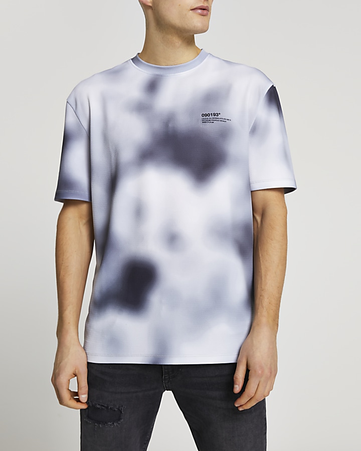 Black blur print short sleeve t-shirt