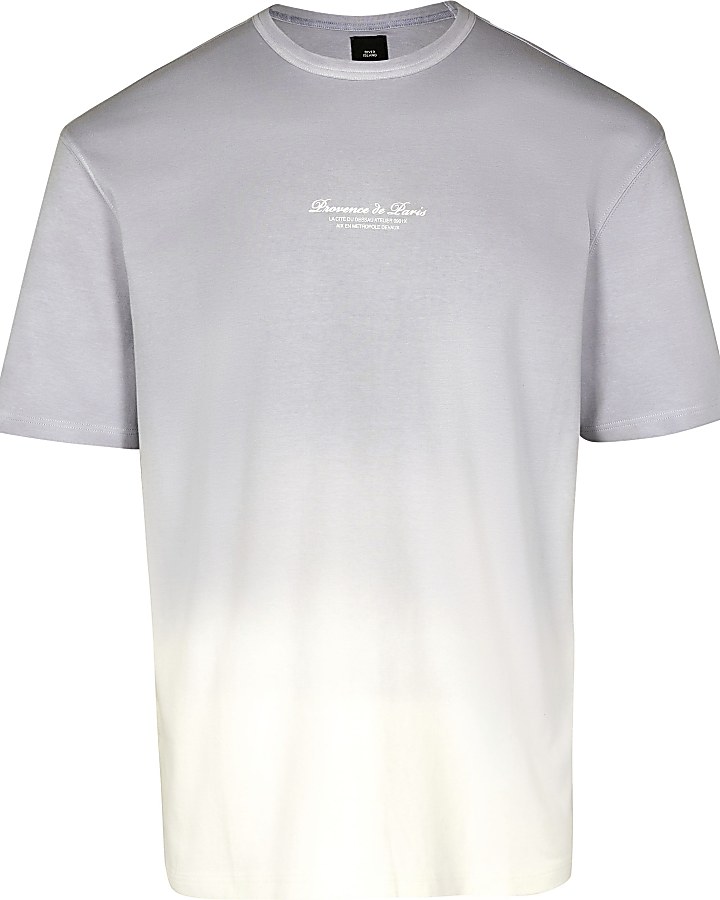Grey dip dye fade t-shirt
