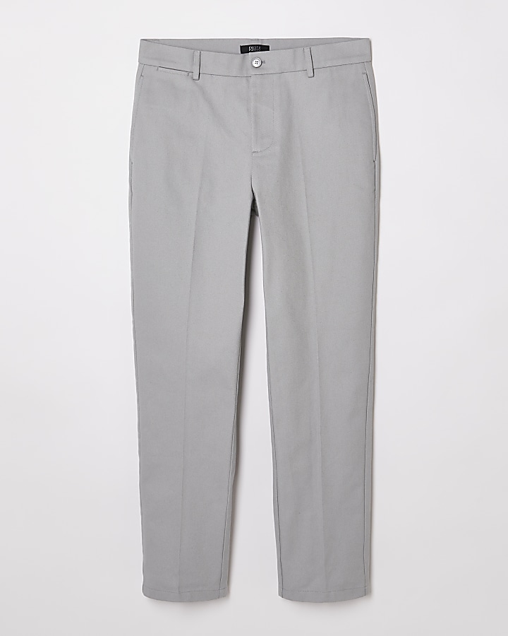 RI Studio grey slim fit chino trousers