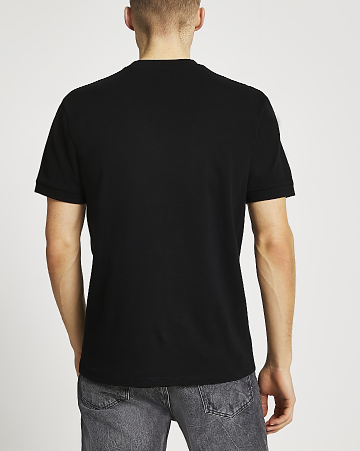 Black graphic slim fit t-shirt