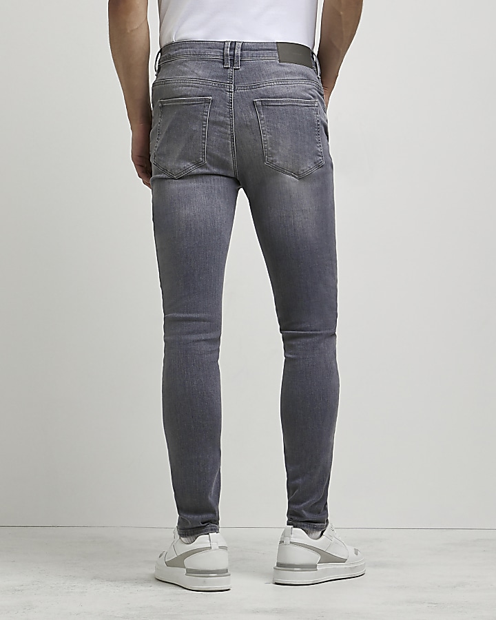 Grey washed skinny fit jeans
