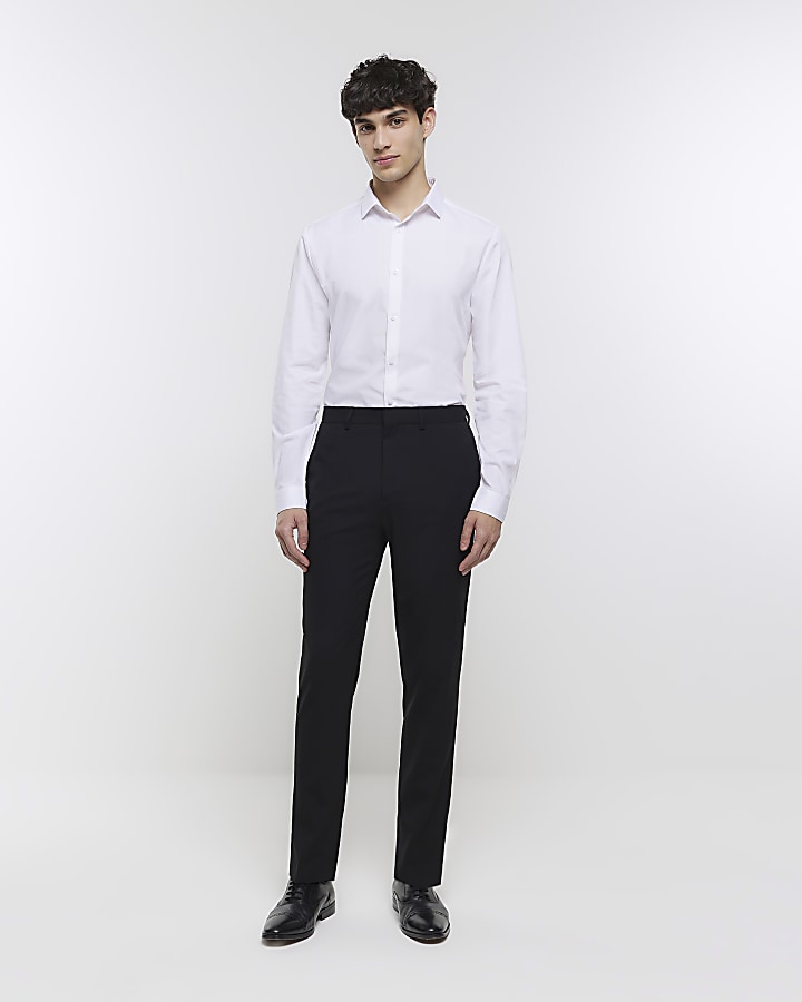 Black skinny suit pants 2024 mens