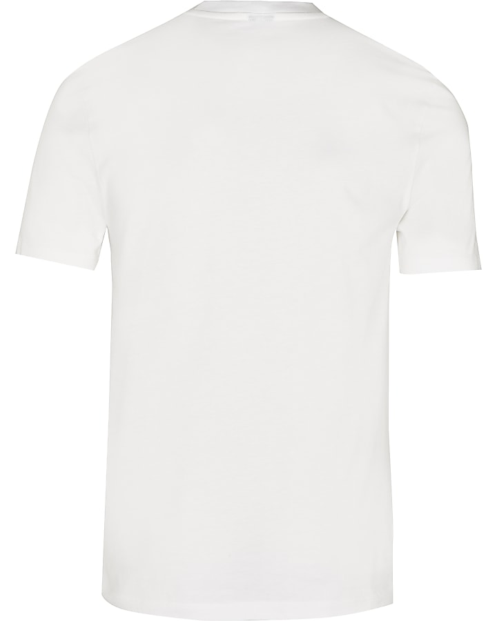 Prolific white slim fit embroidered t-shirt