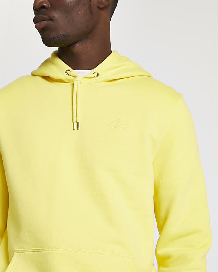 Yellow RI slim fit hoodie