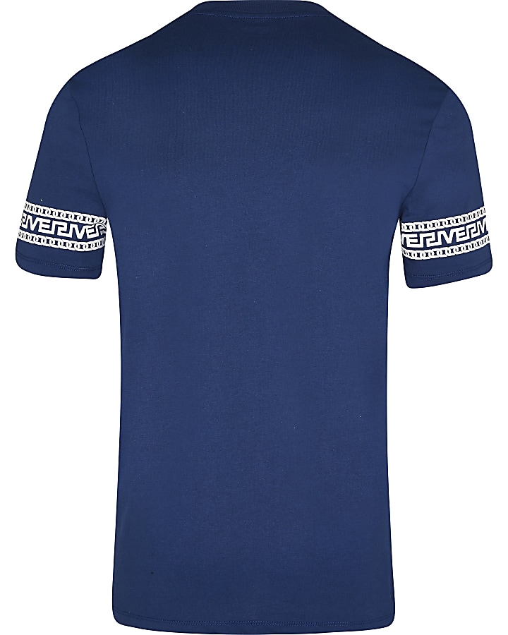 Big & Tall blue Greek river block t-shirt