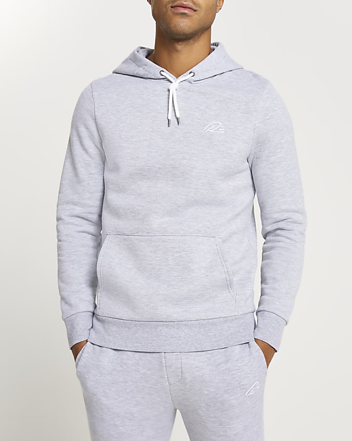 Grey RI muscle fit hoodie