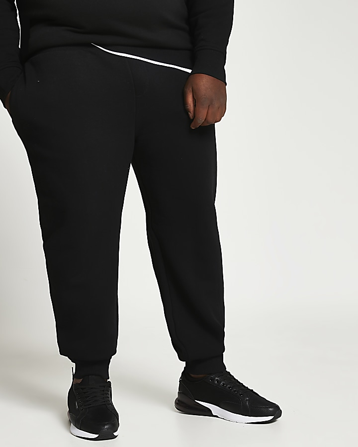 Big Tall black RI slim fit joggers River Island