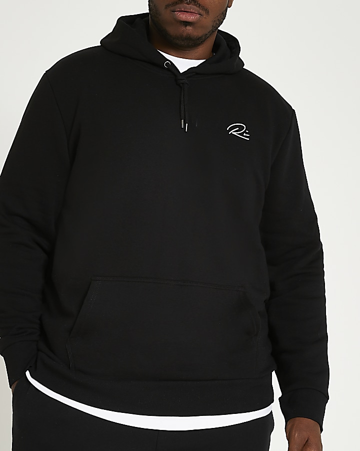 Big & Tall black RI slim fit hoodie