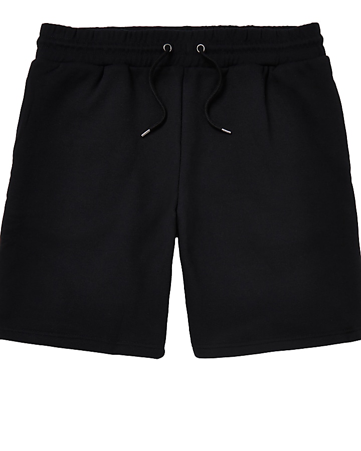Black slim fit jersey shorts | River Island