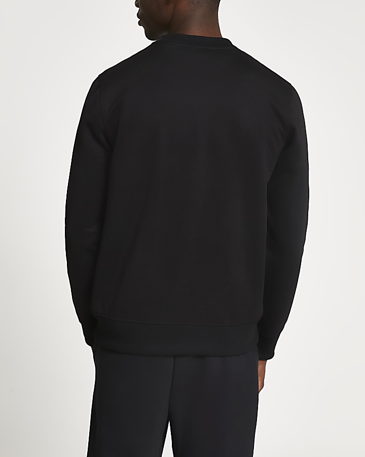Black premium slim fit sweatshirt