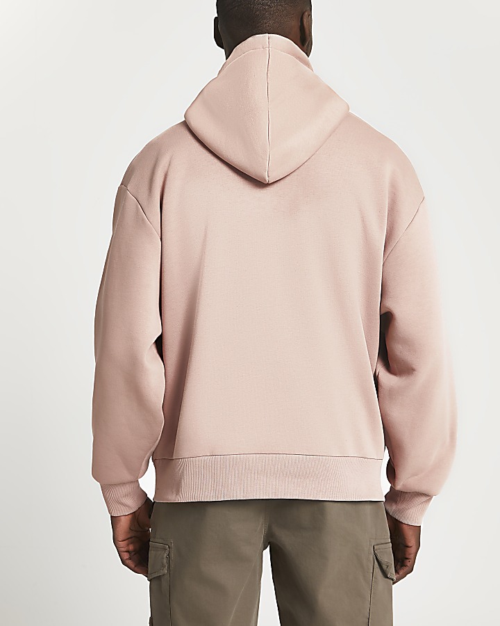 Pink oversized long sleeve hoodie