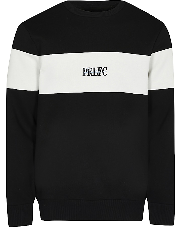 Prolific black colour block sweatshirt